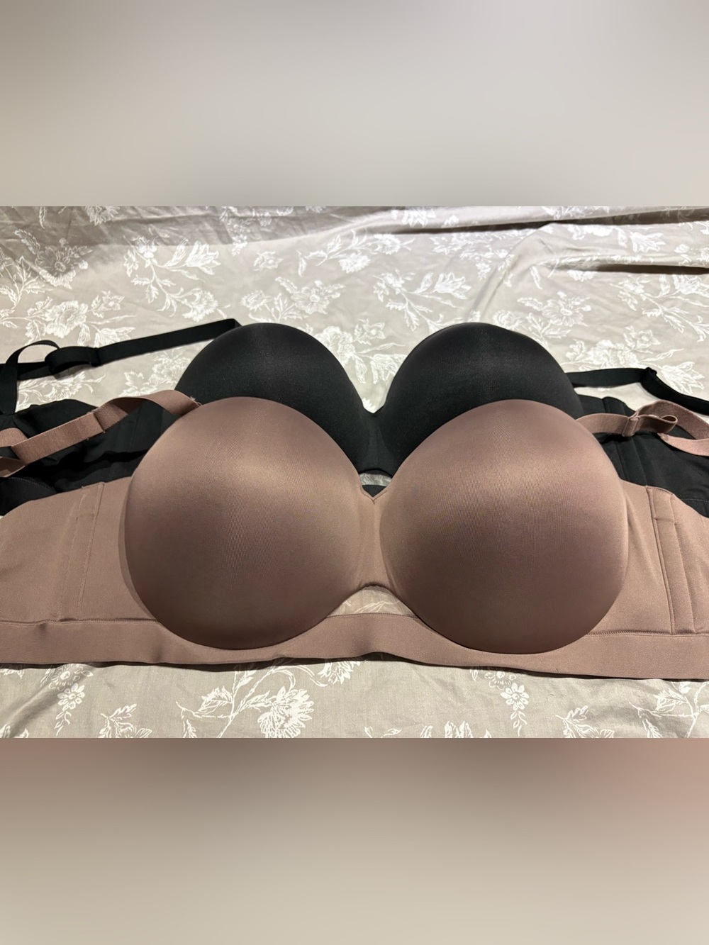 Cacique comfort bliss strapless bra 2pcs black mocha brown 42DDD